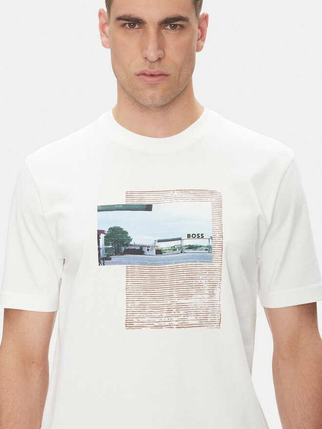 BOSS BOSS Camiseta Te_Ontheway 50539180 Blanco Regular Fit