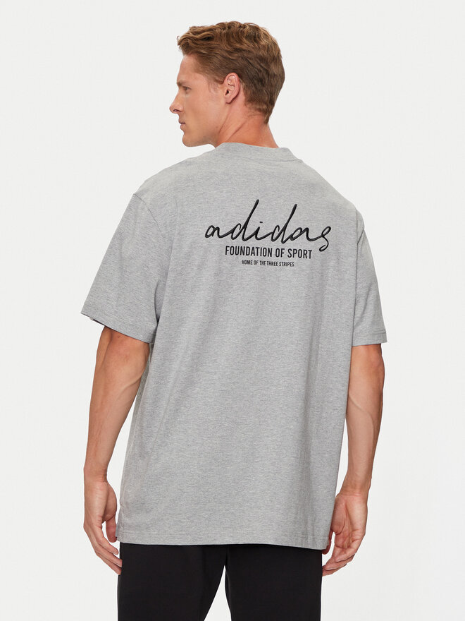 adidas adidas Marškinėliai Brand Love IW3541 Pilka Loose Fit