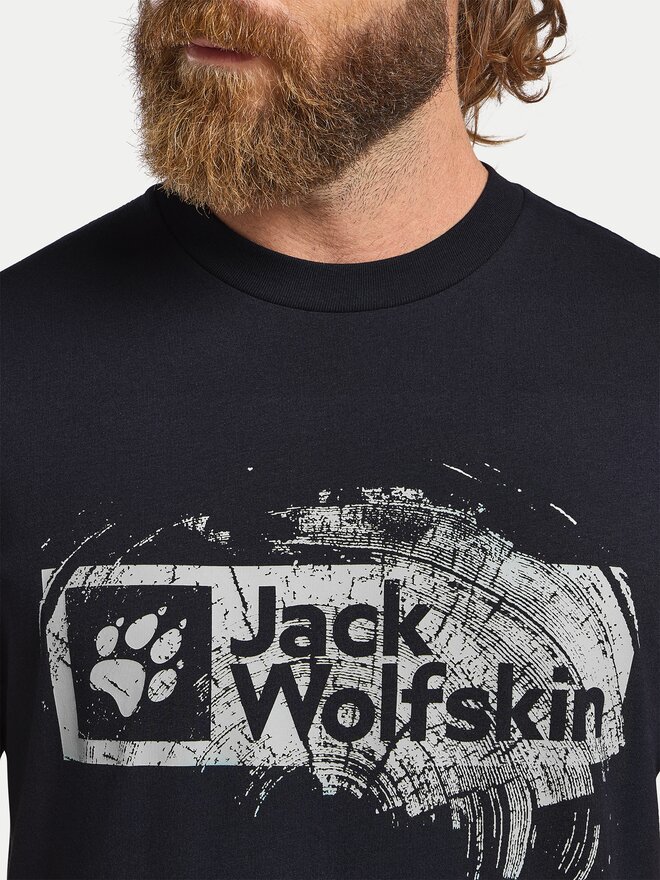 Jack Wolfskin Jack Wolfskin Marškinėliai Brand T A64116 Tamsiai mėlyna Regular Fit
