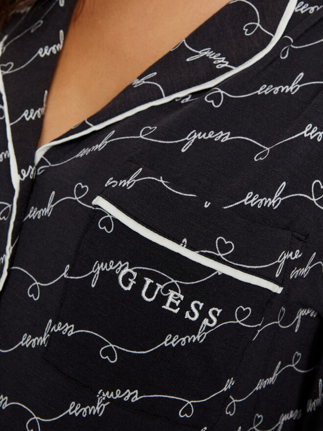 Guess Guess Πιτζάμα O5RX08 KCIN2 Μαύρο Regular Fit