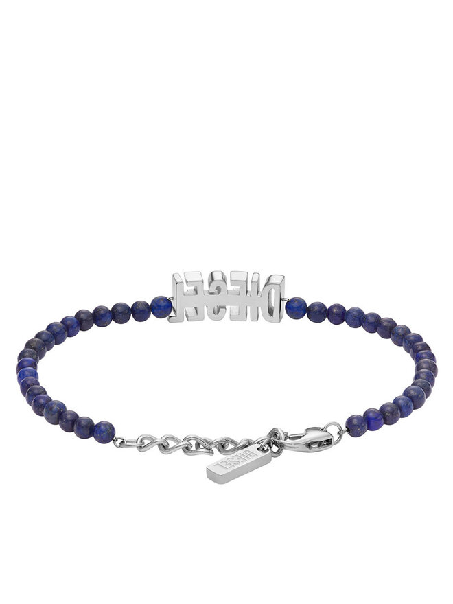 Diesel Bransoletka Diesel Blue Agate Beaded Bracelet DX1544040 Niebieski