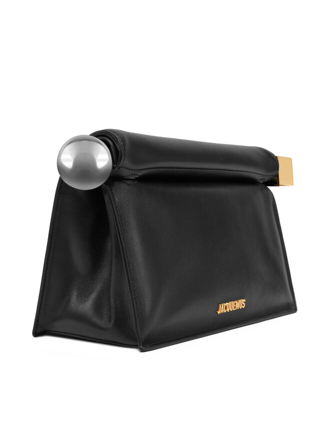JACQUEMUS Geantă JACQUEMUS La Pochette Rond Carre 24E233BA356-3171 Negru