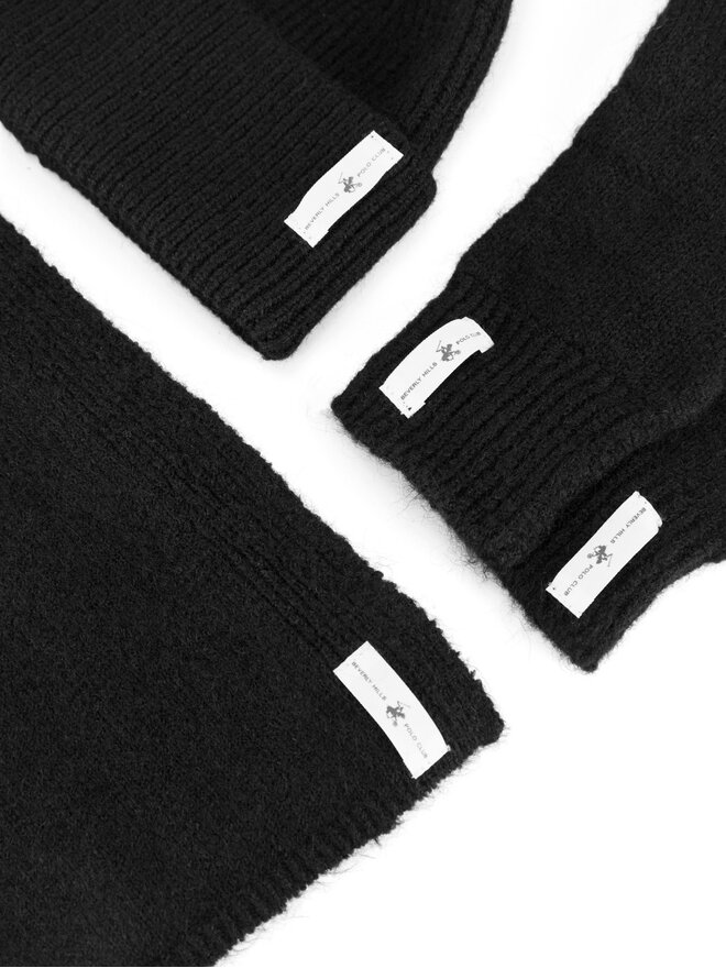 Beverly Hills Polo Club Set Mütze, Schal und Handschuhe Beverly Hills Polo Club BHPC-WC-002-AW24 Schwarz