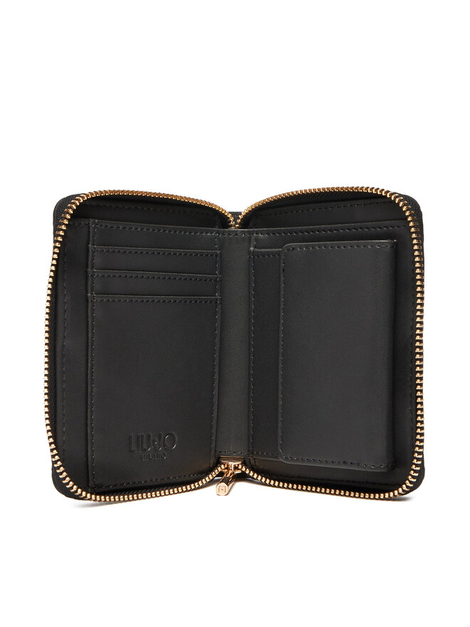 Liu Jo Голям дамски портфейл Liu Jo Ecs M Zip Around AF5156 E0538 Черен