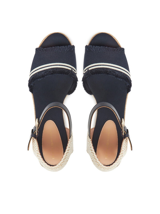 Tommy Hilfiger Espadrilles Tommy Hilfiger Fringe Canvas Medium Wedge FW0FW08879 Tumši zils