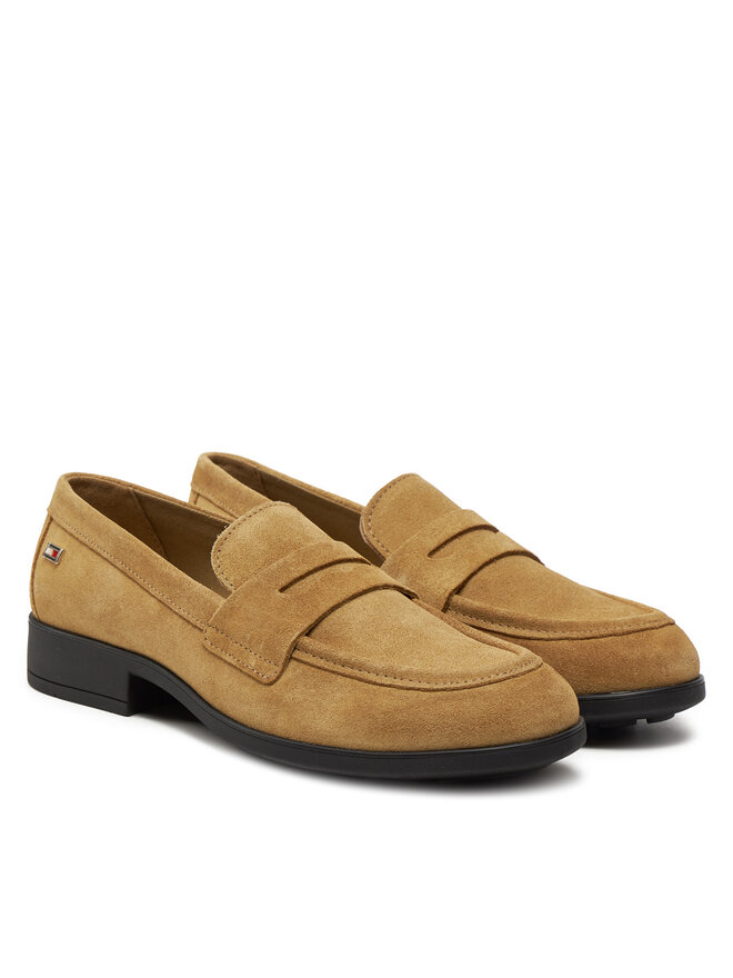 Tommy Hilfiger Lordsy Tommy Hilfiger Flag Suede Classic Loafer FW0FW08221 Khaki