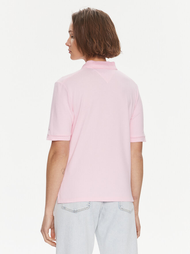 Tommy Hilfiger Tommy Hilfiger Poloshirt Openwork WW0WW37901 Rosa Regular Fit