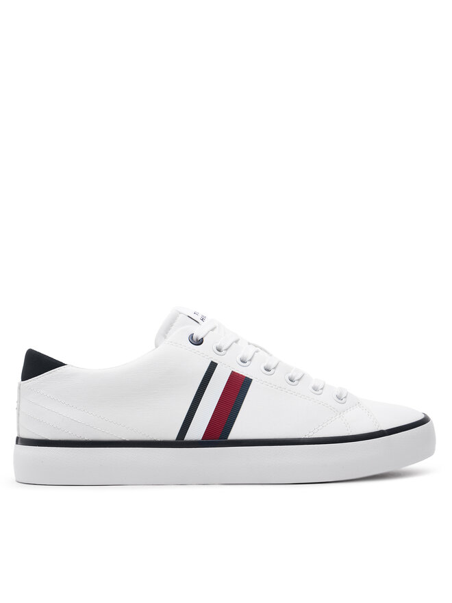 Tommy Hilfiger Tenisky Tommy Hilfiger Th Hi Vulc Low Stripes Mesh FM0FM04946 Bílá