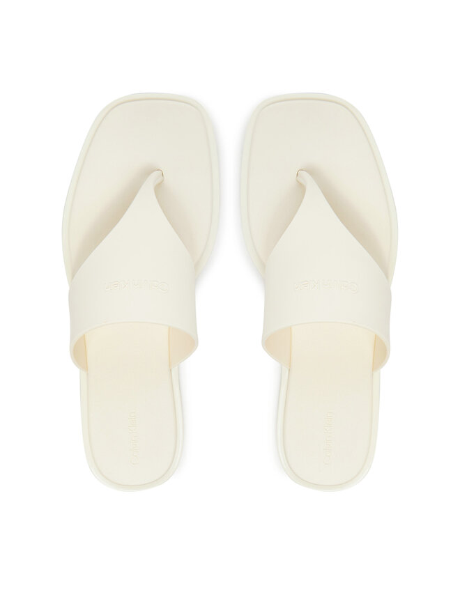 Calvin Klein Čības uz pirksta Calvin Klein Toepost Tpu Slide HW0HW02836 Écru