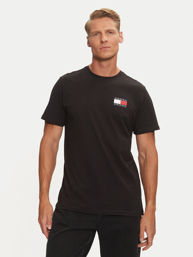 Tommy Jeans Tommy Jeans Póló Essential Flag DM0DM20740 Fekete Slim Fit