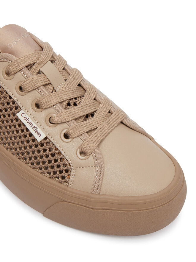 Calvin Klein Sneakers Calvin Klein Vulc Flatf Lace Up Lin Mesh HW0HW02971 Beige