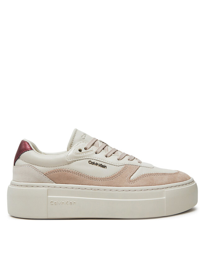 Calvin Klein Сникърси Calvin Klein Ff Cupsole Lace Up W/Ml Mix M HW0HW02125 Бежов
