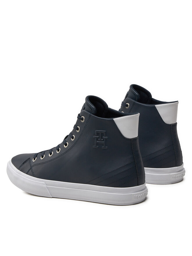Tommy Hilfiger Sneakersy Tommy Hilfiger Th Hi Vulc Street Lth Ess FM0FM04897 Modrá