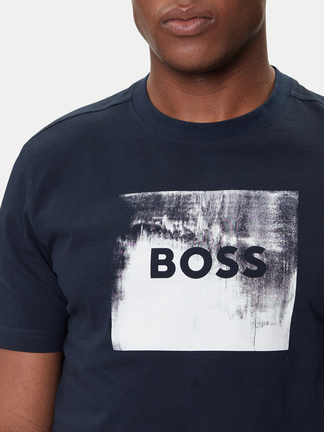 BOSS BOSS Camiseta Te_Wheel 50546381 Azul marino Regular Fit