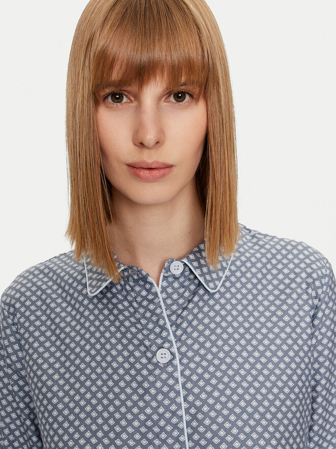 Selmark Selmark Camisón Corba Tera P7363 Azul Regular Fit