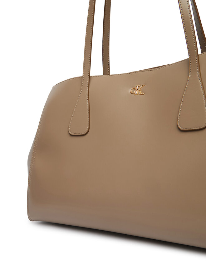 Calvin Klein Handtasche Calvin Klein Ck Snap Large Tote LV04F3502G Beige