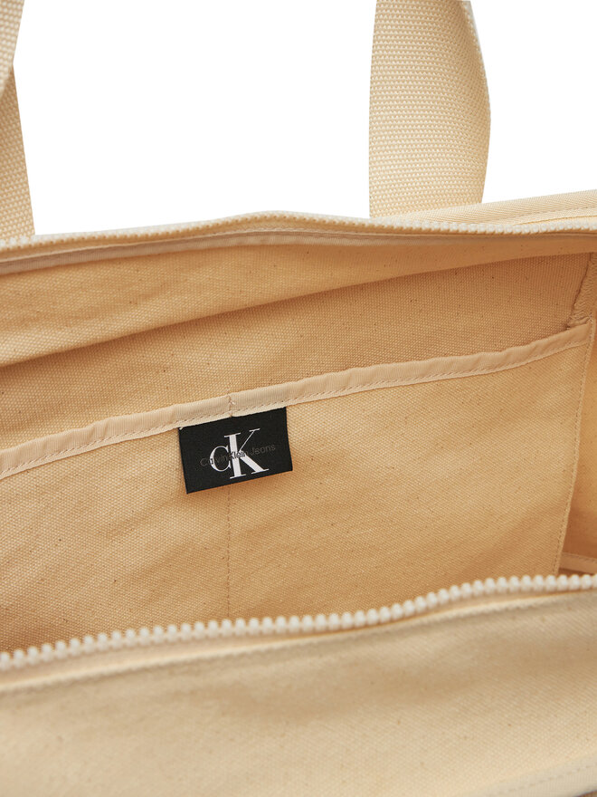 Calvin Klein Jeans Torebka Calvin Klein Jeans Pocket Canvas Zip Weekender LV04G3093G Écru