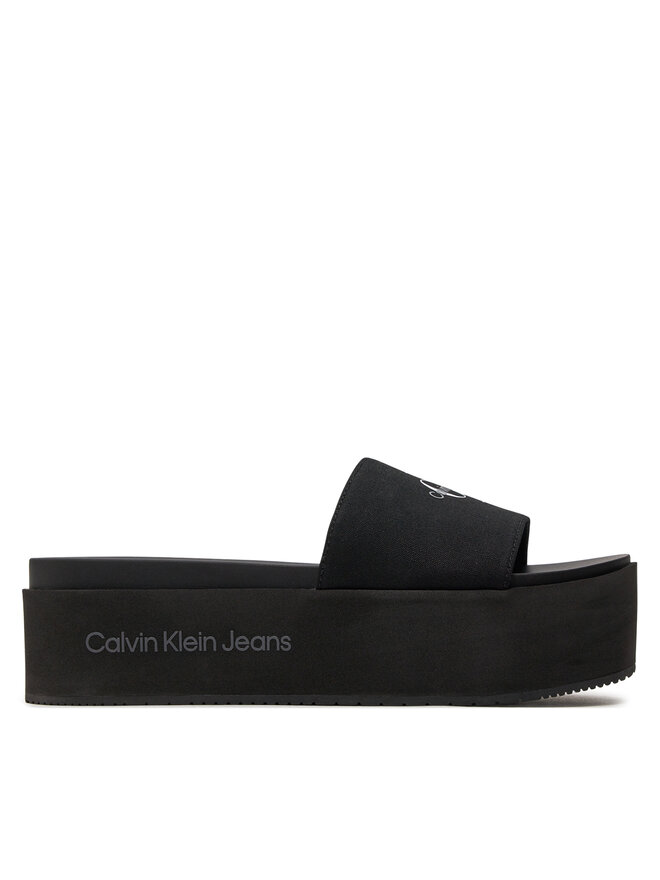 Calvin Klein Jeans Pantoletten Calvin Klein Jeans Flatform Sandal Met YW0YW01036 Schwarz