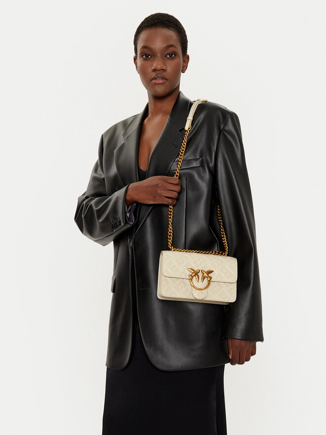 PINKO Handtasche PINKO Love One Mini Dc AI 24-25 PLTT 100074 A1YB Écru