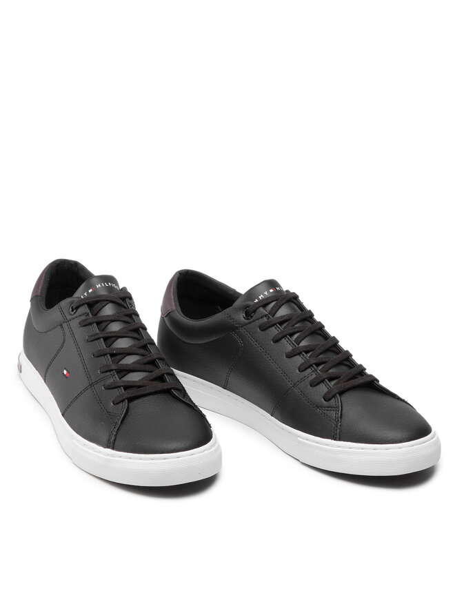 Tommy Hilfiger Snīkeri Tommy Hilfiger Essential Leather Detail Vulc FM0FM04047 Melns