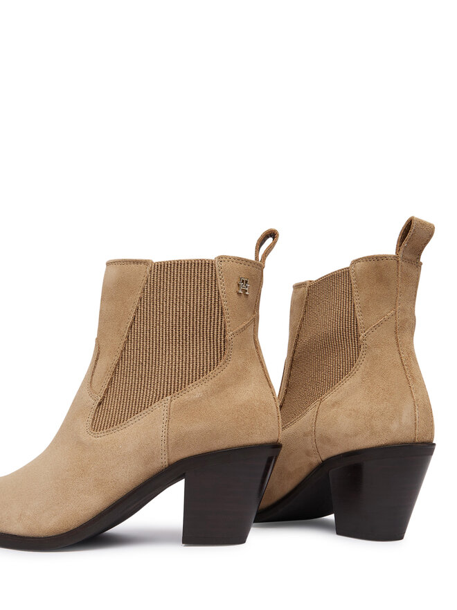 Tommy Hilfiger Stiefeletten Tommy Hilfiger Suede Western Chelsea Boot FW0FW09581 Beige
