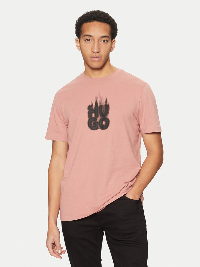 HUGO HUGO Camiseta Dalayer 50535363 Rosa Regular Fit