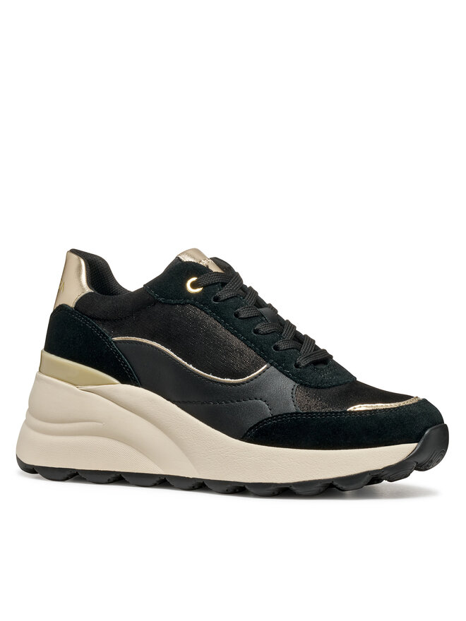 Geox Sneakersy Geox D Spherica Ec13 D45WAA 0MA22 C9999 Černá