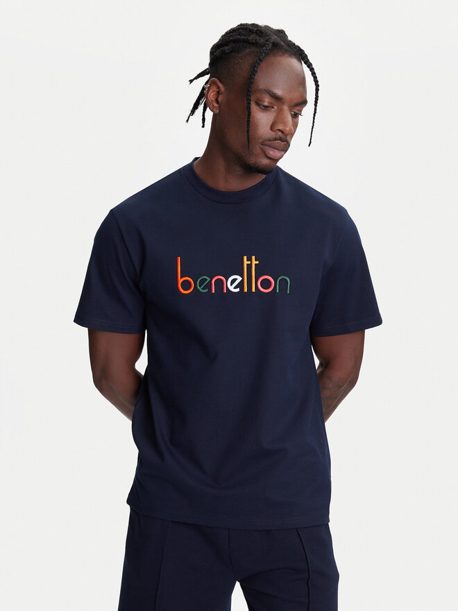 United Colors Of Benetton United Colors Of Benetton Marškinėliai 3MI6U109O Tamsiai mėlyna Oversize