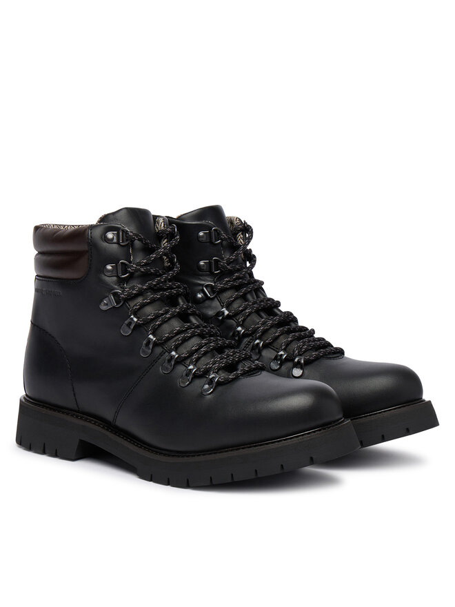 Tommy Hilfiger Schnürschuhe Tommy Hilfiger Elevated Outdoor Lth Wpm Boot FM0FM05995 Schwarz