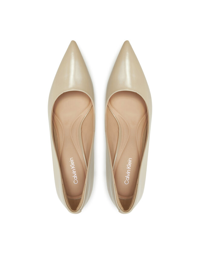 Calvin Klein Pantofi cu toc subțire Calvin Klein Heel Pump 70 - Brush L HW0HW02446 Bej