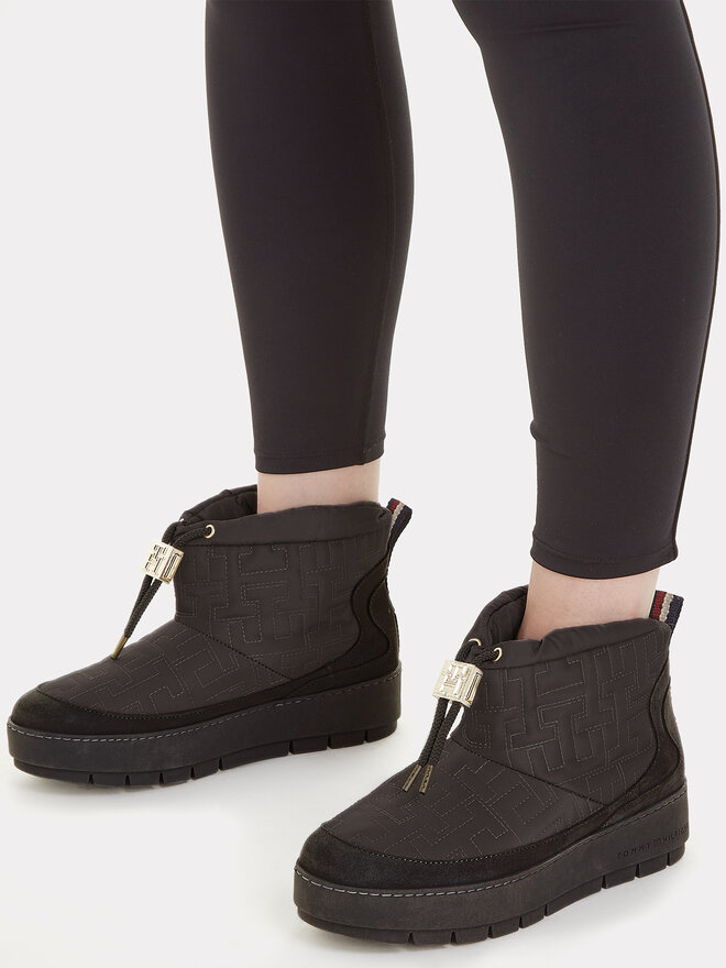 Tommy Hilfiger Schneeschuhe Tommy Hilfiger Tommy Monogram Snowboot FW0FW07637 Schwarz