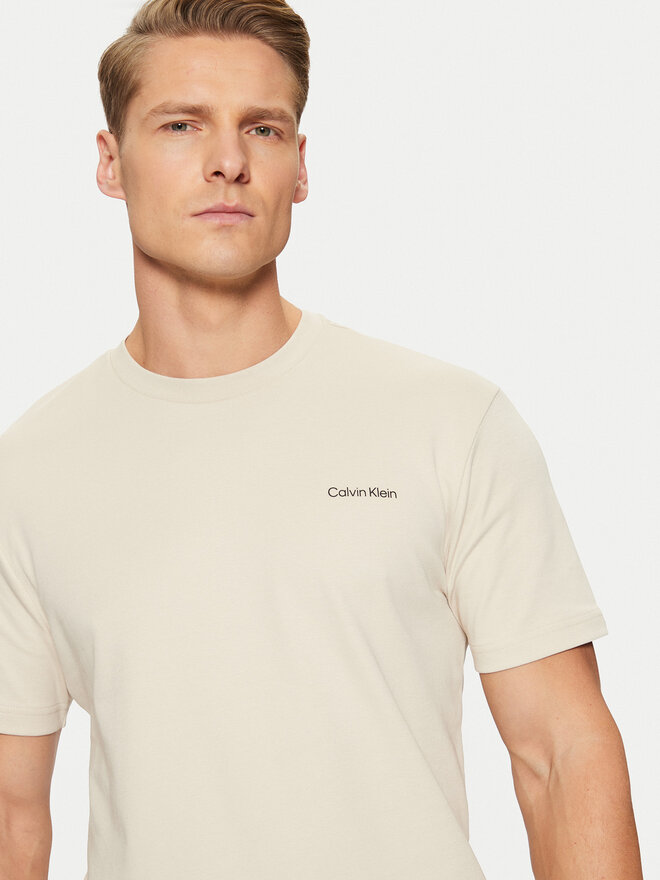 Calvin Klein Calvin Klein Camiseta Micro Logo Interlock T-Shirt K10K109894 Beis Regular Fit