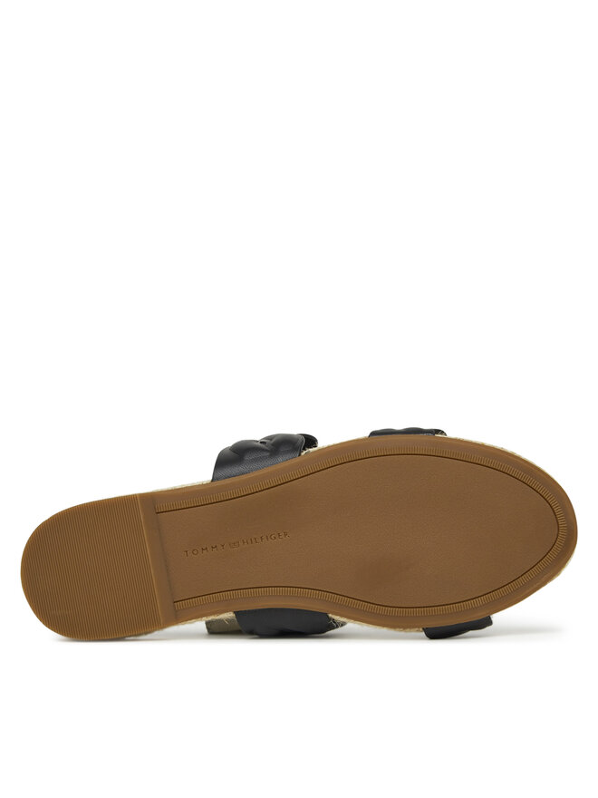Tommy Hilfiger Espadrile Tommy Hilfiger Leather Rope Espadrille Mule FW0FW08503 Crna