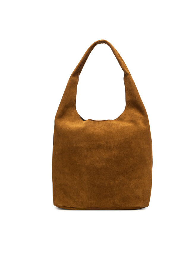 Calvin Klein Handtasche Calvin Klein Slouchy Suede Leather Medium Bag LV04F3597G Braun