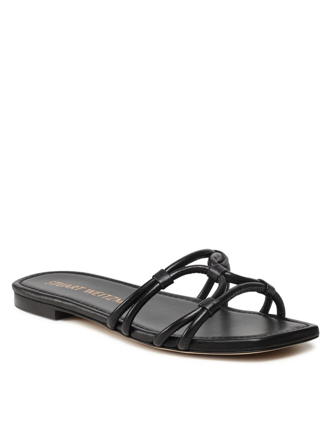 Stuart Weitzman Шльопанці Stuart Weitzman Wovenknotslidesandal SA616 Чорний