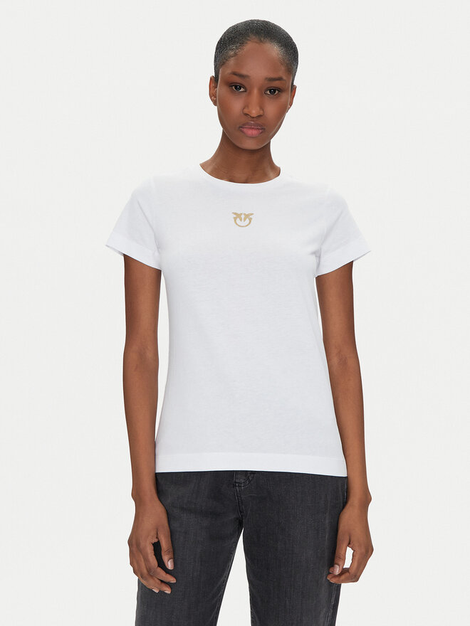 PINKO PINKO T-Shirt Bussolotto 100355 A2OD Weiß Regular Fit
