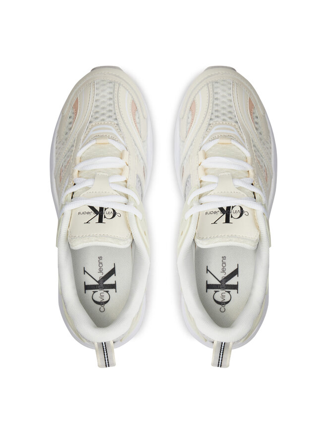 Calvin Klein Jeans Tenisice Calvin Klein Jeans Retro Tennis Low Lace Mh Ml Met YW0YW01373 Bijela