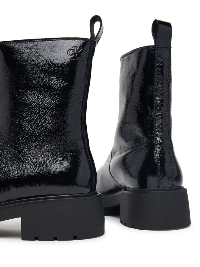 Calvin Klein Stiefeletten Calvin Klein Chunky Zip Boot Shiny Lth HW0HW03200 Schwarz