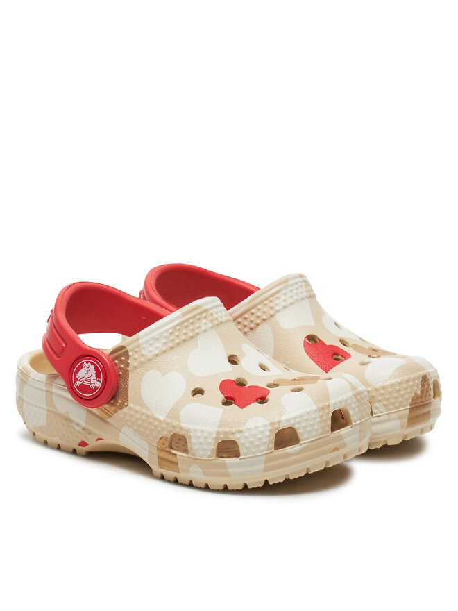 Crocs Klapki Crocs Classic Heart Print Clog T 206832 Beżowy
