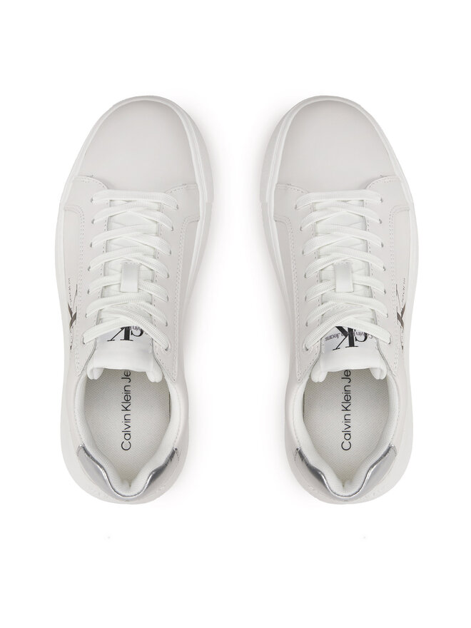 Calvin Klein Jeans Αθλητικά Calvin Klein Jeans Chunky Cupsole Laceup Lth Ml Mtl YW0YW01476 Λευκό