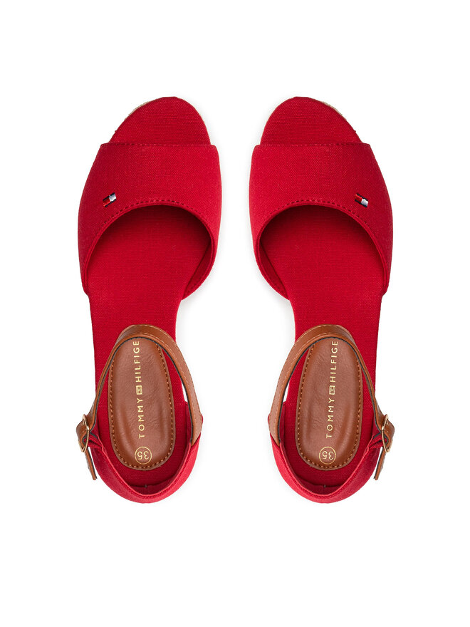 Tommy Hilfiger Εσπαντρίγιες Tommy Hilfiger Rope Wedge Sandal T3A7-32185-0048 S Κόκκινο