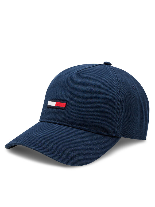 Tommy Jeans Kepurė su snapeliu Tommy Jeans Tjm Elongated Flag Denim Cap AM0AM12427 Tamsiai mėlyna