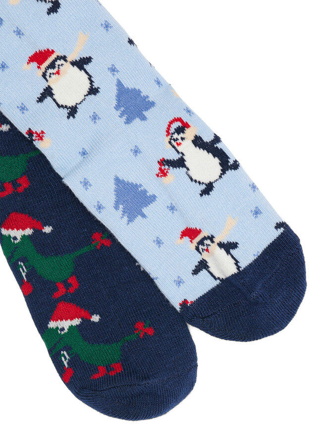 Action Boy 2 pares de calcetines altos para niño Action Boy 8KB-006-AW23 (2-pack) Azul