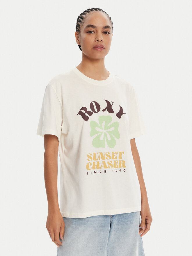 Roxy Roxy Camiseta Hangloose Poster ERJZT06018 Écru Regular Fit