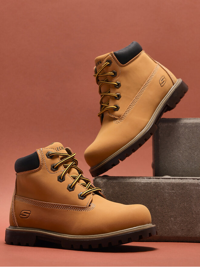 Skechers Ορειβατικά παπούτσια Skechers Mitigate 93163L/WTN Καφέ