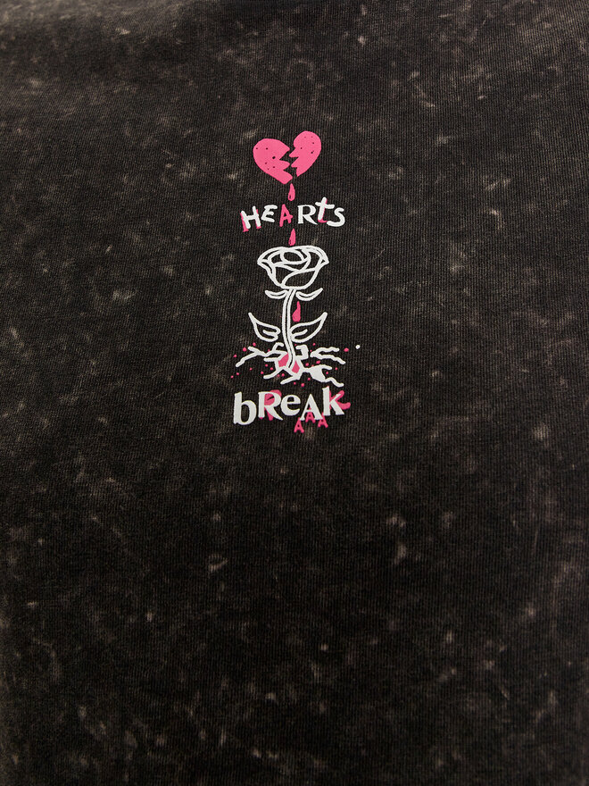 Vans Vans Marškinėliai Heartbreaker Crew Crop Ii VN000GJZ Juoda Regular Fit