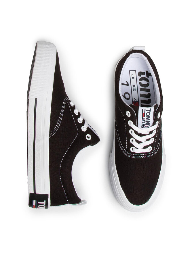 Sneakers aus Stoff Tommy Jeans Classic Low Tommy Jeans Sneaker EM0EM00405 Schwarz eschuhe