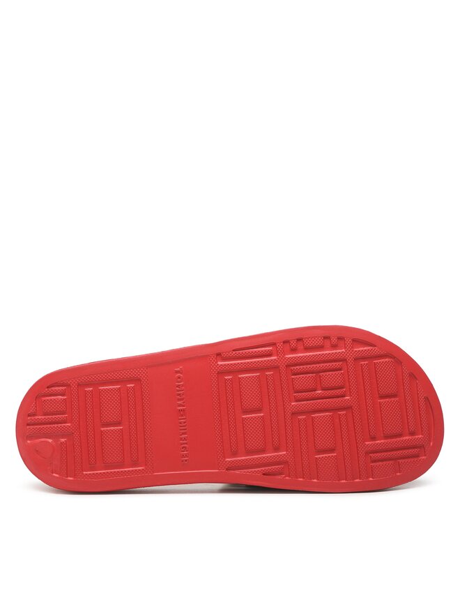 Tommy Hilfiger Klapki Tommy Hilfiger Rubber Th Flag Pool Slide FM0FM04263 Czerwony