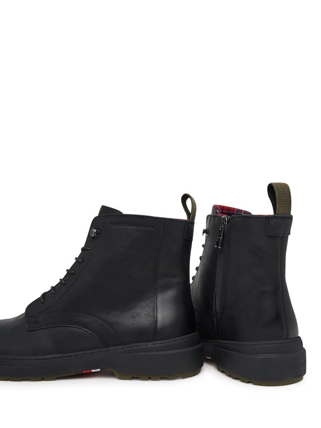Tommy Hilfiger Schnürschuhe Tommy Hilfiger Hilfiger Outdoor Warm Lth Boot FM0FM05960 Schwarz