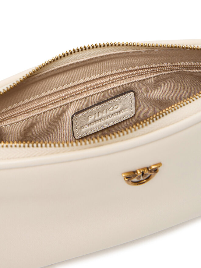 PINKO Ročna torba PINKO Half Moon Baguette Mini AI 25-26 PLTT 105069 A0QO Écru